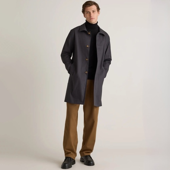 QUINCE • Black Comfort Stretch Trench Coat - Picture 2 of 8